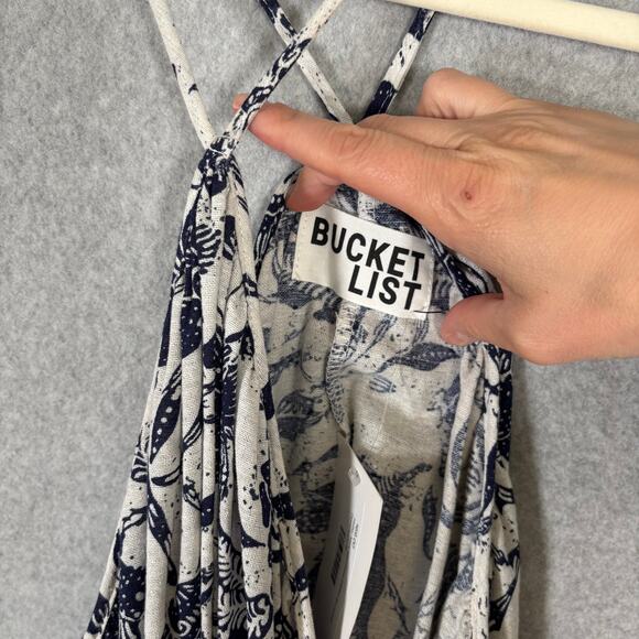 Bucket List Dress Medium Navy Mini Flowy Pocket Feminine Resort Cruise Cover Up - Picture 7 of 12